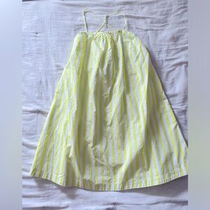 Bright Yellow with White stripes Women's Sundress